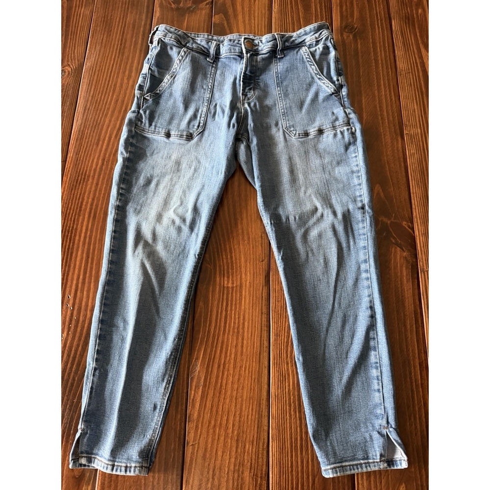 Old Navy Extra High Rise Sky-Hi Straight Deep Pockets Jeans Pants Sz 12